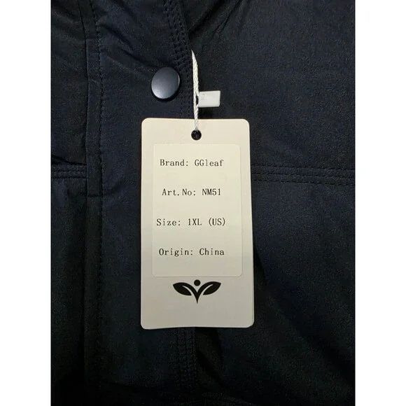 GGleaf NM51 Women's Puffer Jacket Hooded Quilted 1XL Navy Polyester - Picture 3 of 6